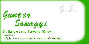 gunter somogyi business card